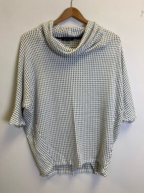 Laila Jayde Black and White Cowl Neck Sweater